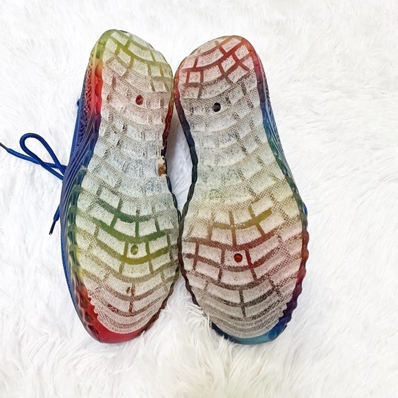 TAXI Affinity Blue Rainbow Sole Sneakers, Slip on, LACED Lauryn 7.5 - Picture 3 of 7